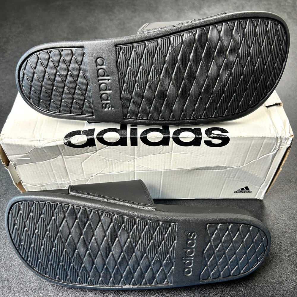 adidas Adilette Comfort Slides Mens 10 Womens 11 Black Gold Metallic GY1946 NEW - Picture 5 of 7